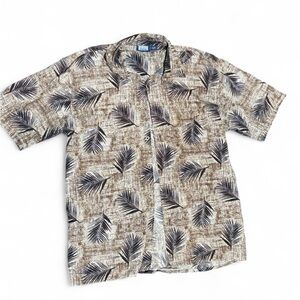 Premier Men's Tropical Leaf Print Shirt - Brown and Black